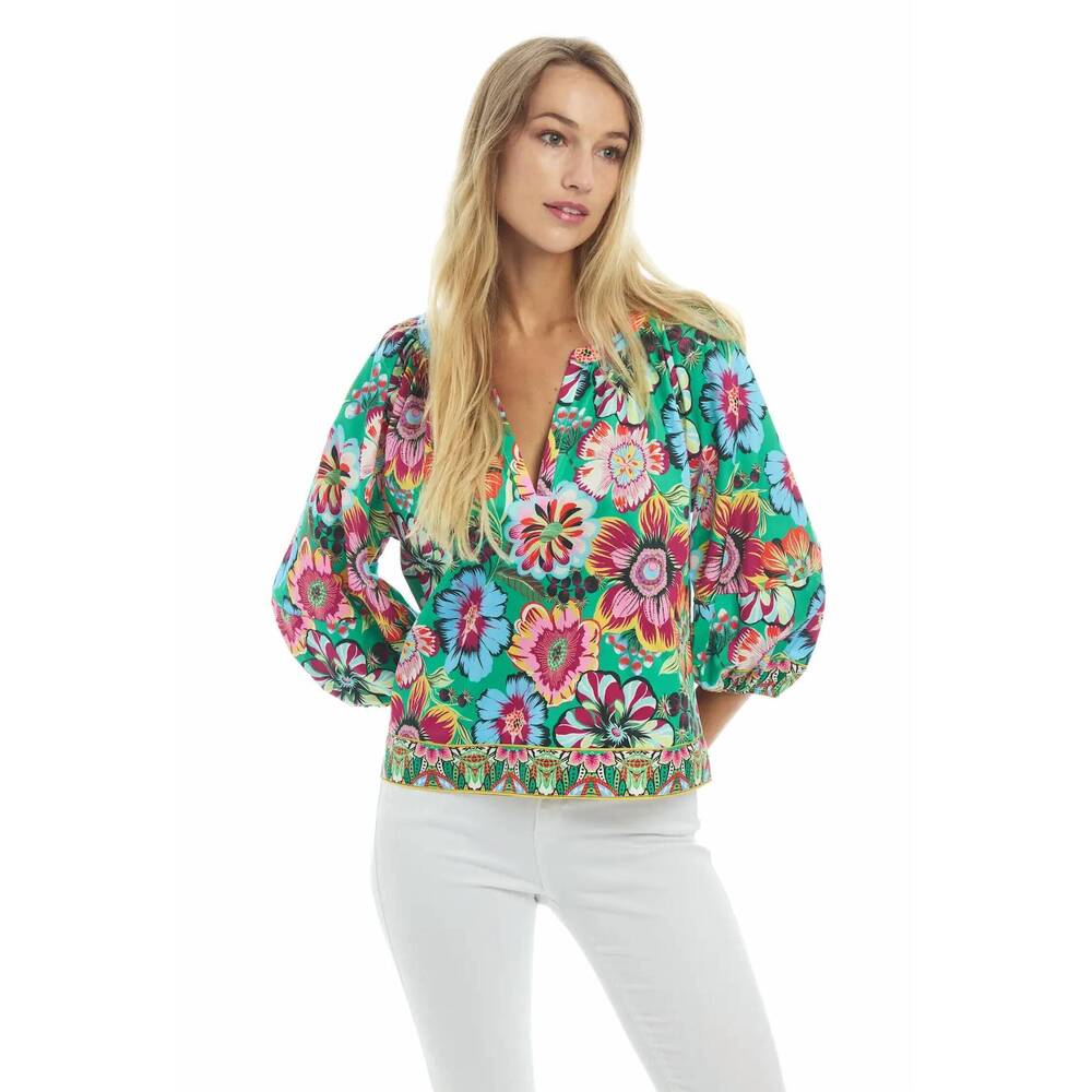 NEW PATTY KIM como carnival blouse in multi